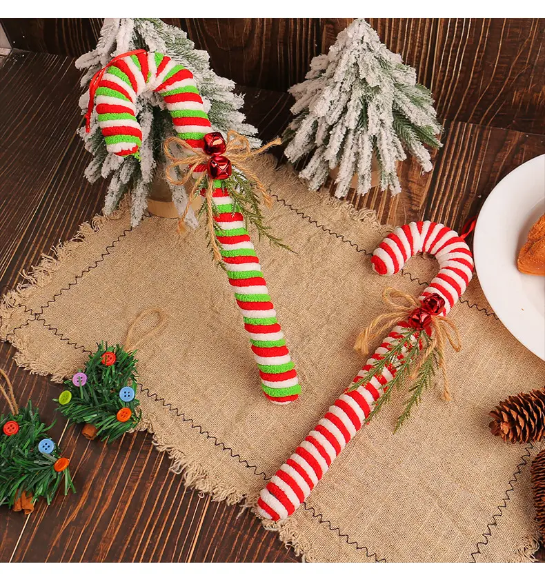 Christmas Candy Stick Hooks Red White Walking Stick Decor — feature 6