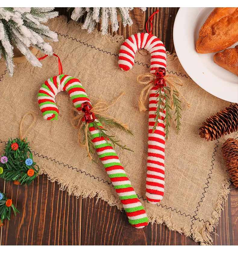 Christmas Candy Stick Hooks Red White Walking Stick Decor — feature 7