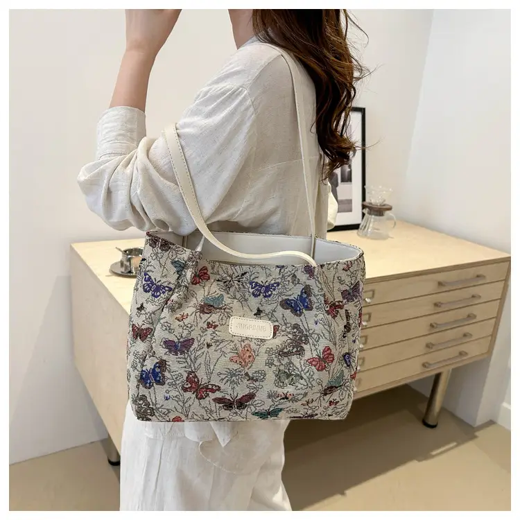 Women's Woven Floral Shoulder Bag 2024 Spring Summer - Image 4