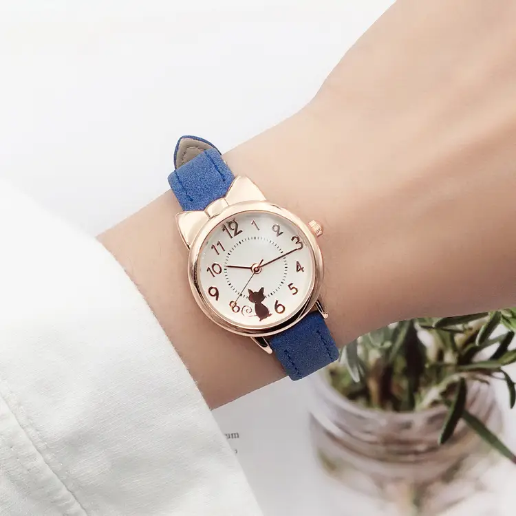Girls Pink Leather Watch Korean Style Electronic Quartz - Image 15