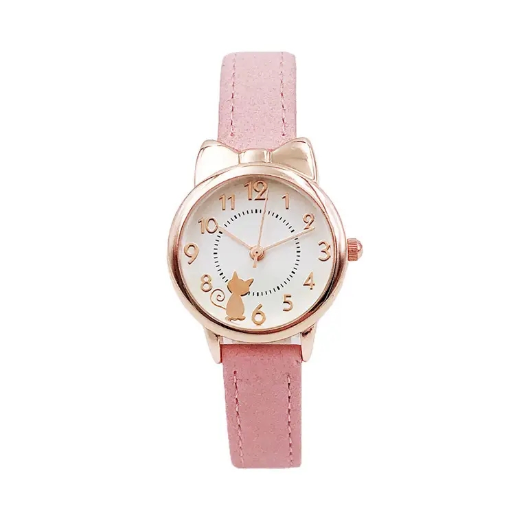 Girls Pink Leather Watch Korean Style Electronic Quartz - Image 16