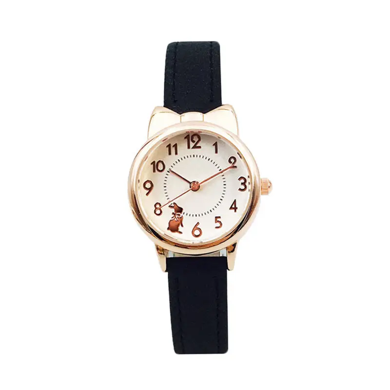 Girls Pink Leather Watch Korean Style Electronic Quartz - Image 11