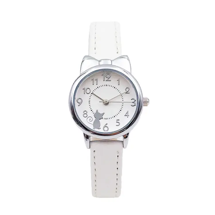 Girls Pink Leather Watch Korean Style Electronic Quartz - Image 4