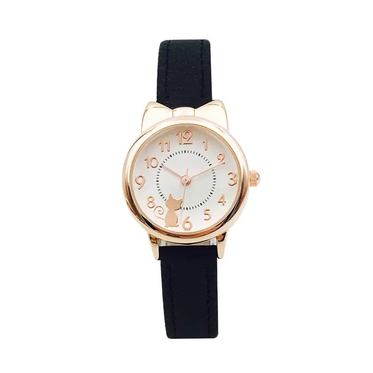 Girls Pink Leather Watch Korean Style Electronic Quartz - Image 5