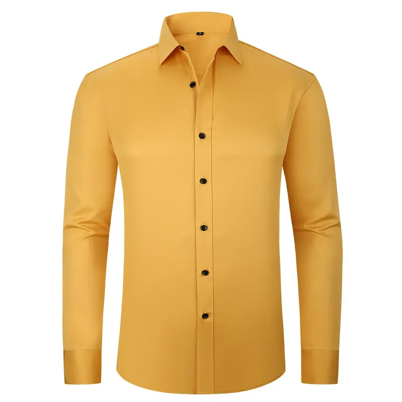 Men's Grey Four-Sided Stretch Shirt Non-Ironing Anti-Wrinkle Business - Image 9