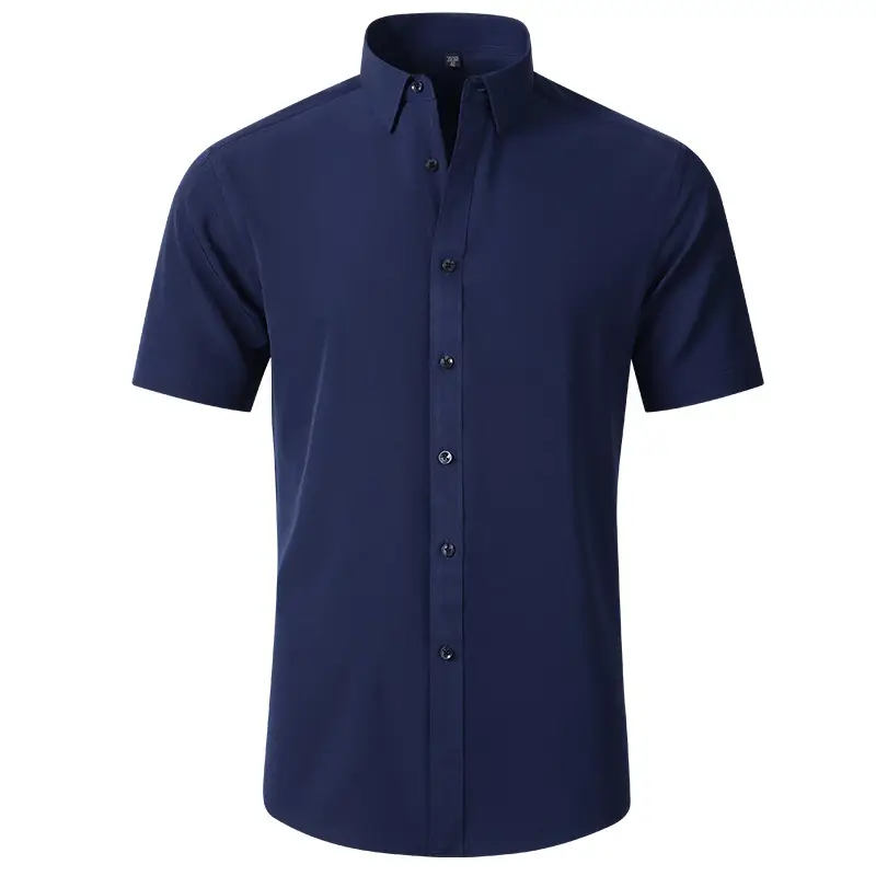 Men's Grey Four-Sided Stretch Shirt Non-Ironing Anti-Wrinkle Business - Image 19