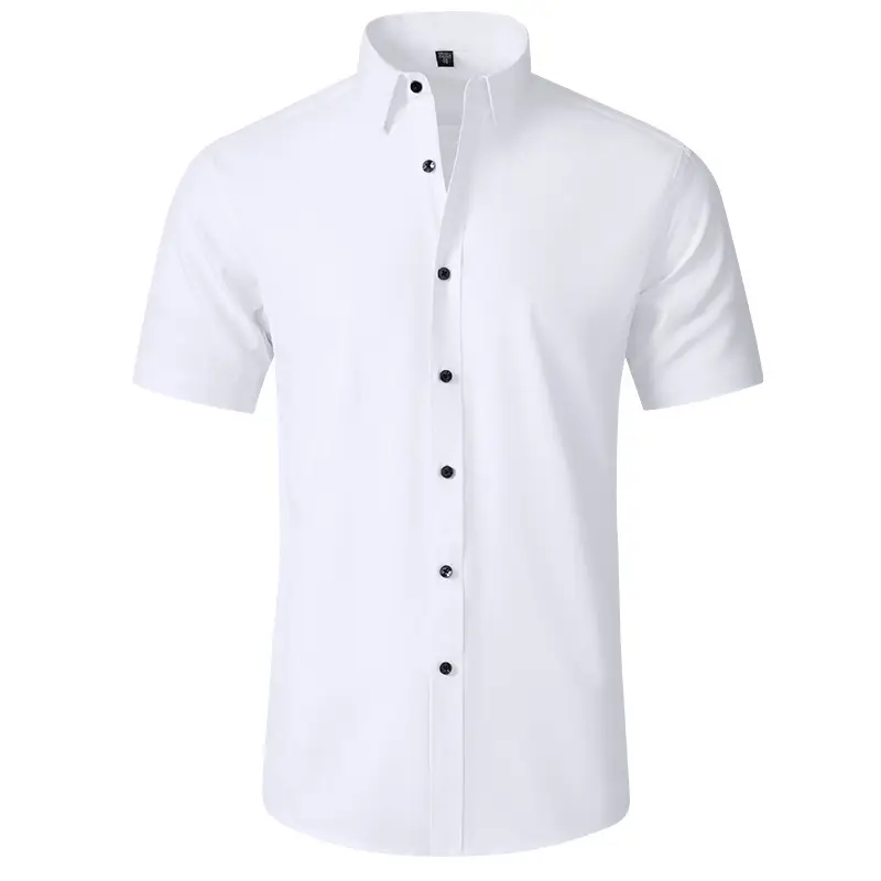 Men's Grey Four-Sided Stretch Shirt Non-Ironing Anti-Wrinkle Business - Image 13
