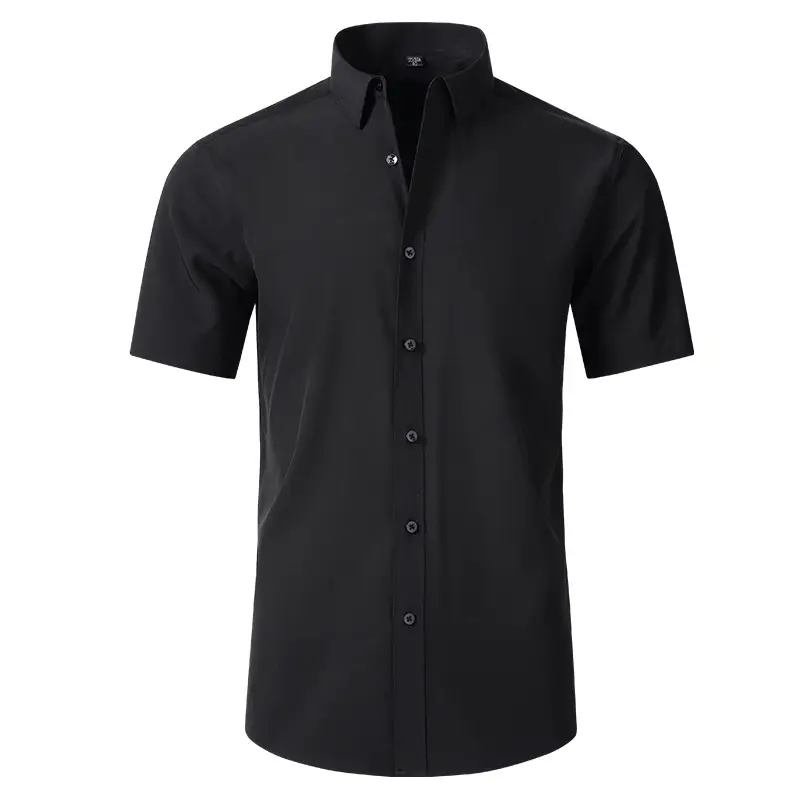Men's Grey Four-Sided Stretch Shirt Non-Ironing Anti-Wrinkle Business - Image 14