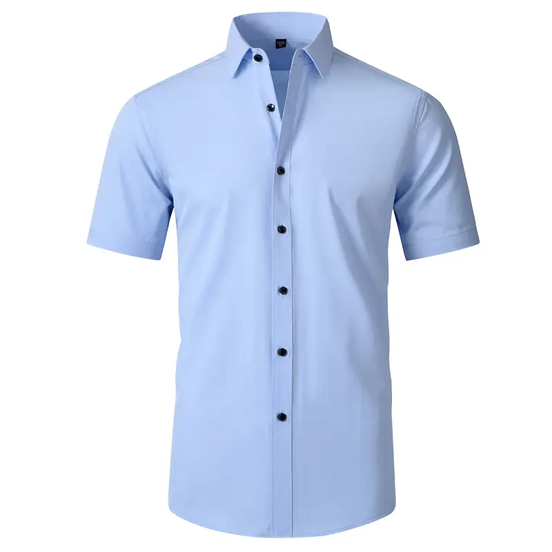 Men's Grey Four-Sided Stretch Shirt Non-Ironing Anti-Wrinkle Business - Image 15