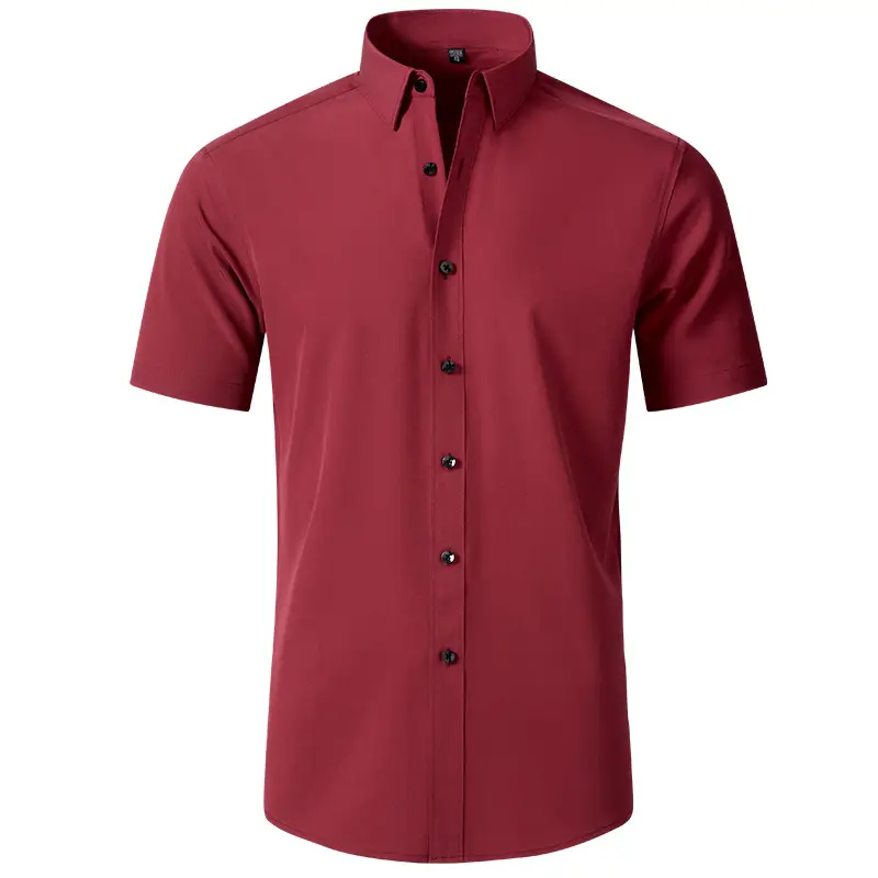 Men's Grey Four-Sided Stretch Shirt Non-Ironing Anti-Wrinkle Business - Image 16