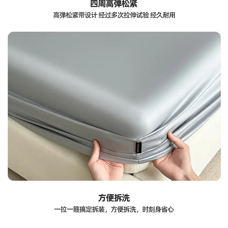 Light Luxury High-end 100 Long-staple Cotton Bed Cover Single-piece All-cotton Mattress Protective Cover All-cotton Bedspread Bedding 4 — feature 11