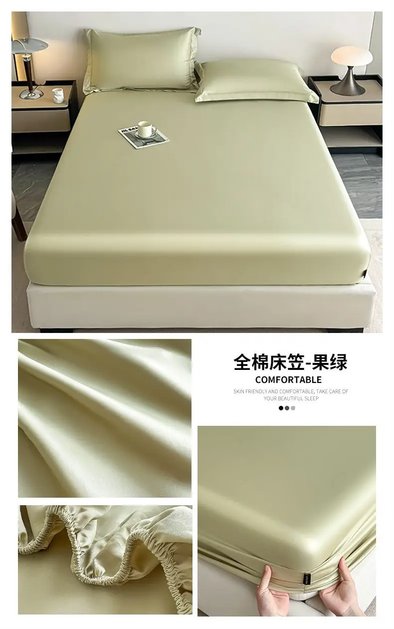 Light Luxury High-end 100 Long-staple Cotton Bed Cover Single-piece All-cotton Mattress Protective Cover All-cotton Bedspread Bedding 4 — feature 25