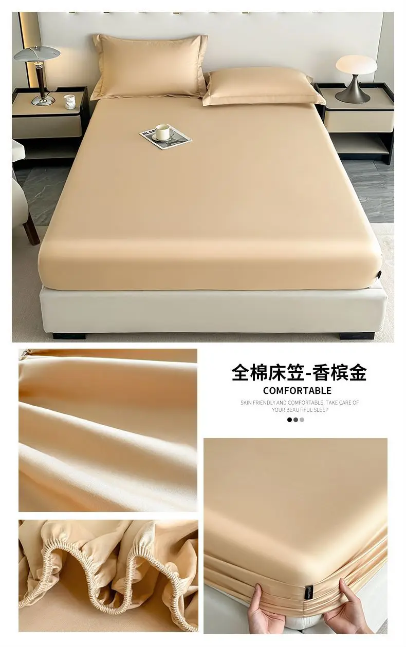 Light Luxury High-end 100 Long-staple Cotton Bed Cover Single-piece All-cotton Mattress Protective Cover All-cotton Bedspread Bedding 4 — feature 27