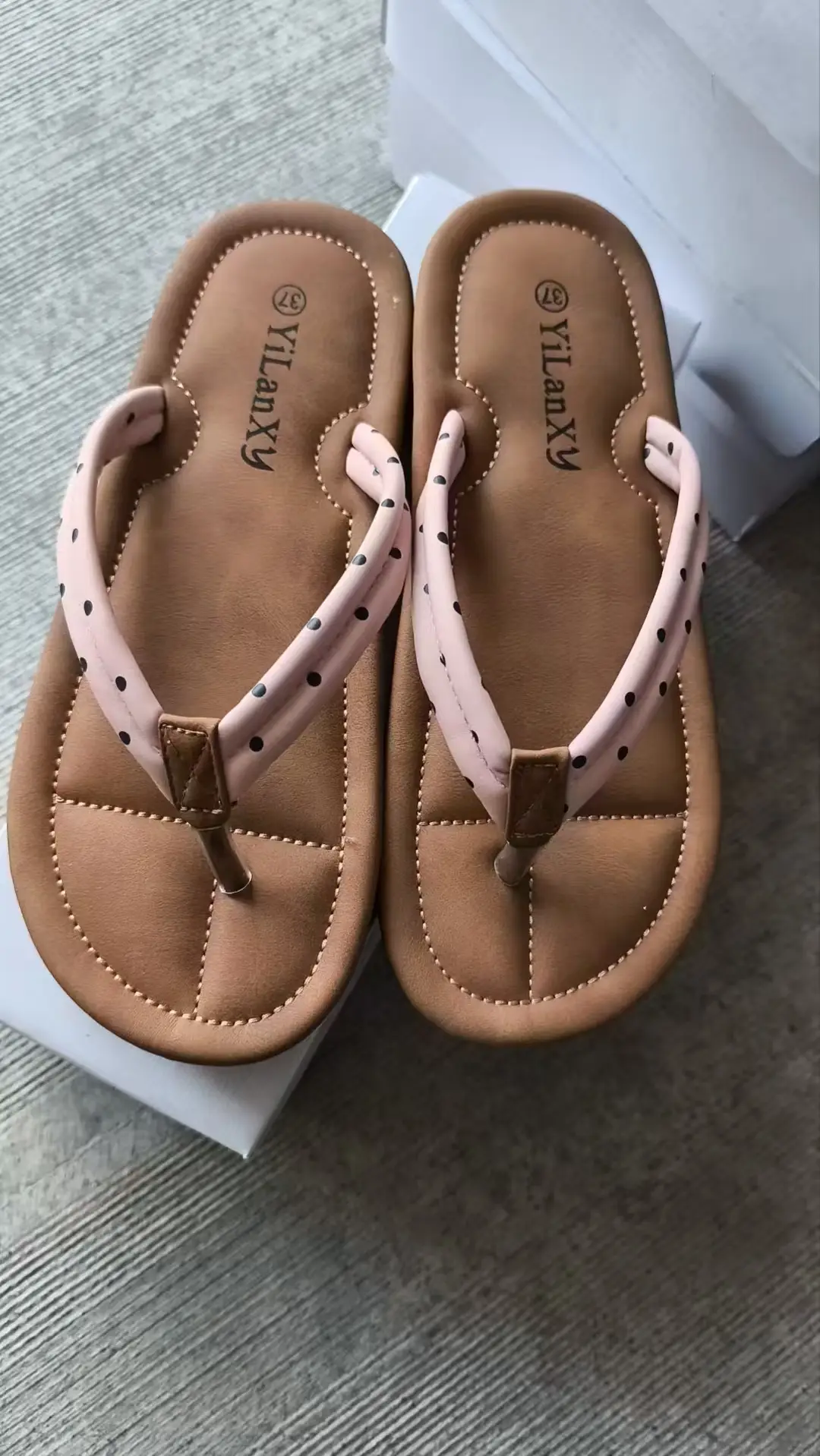 Dot Flip-Flops Women 2024 New Summer Fashion Outer Wear Flat Thong plus size Women's Sandals and Slippers - Image 3