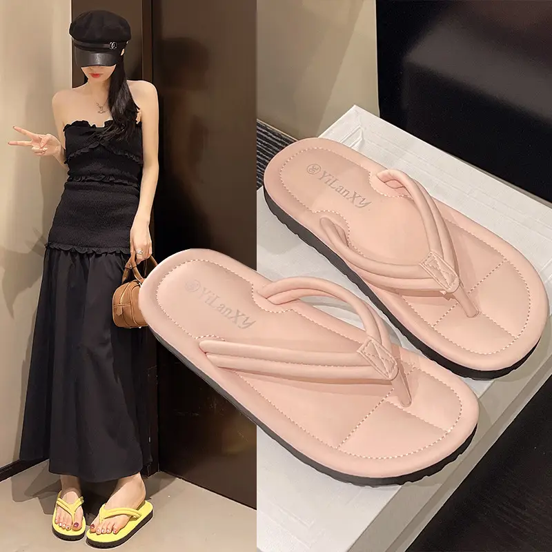 Dot Flip-Flops Women 2024 New Summer Fashion Outer Wear Flat Thong plus size Women's Sandals and Slippers - Image 4