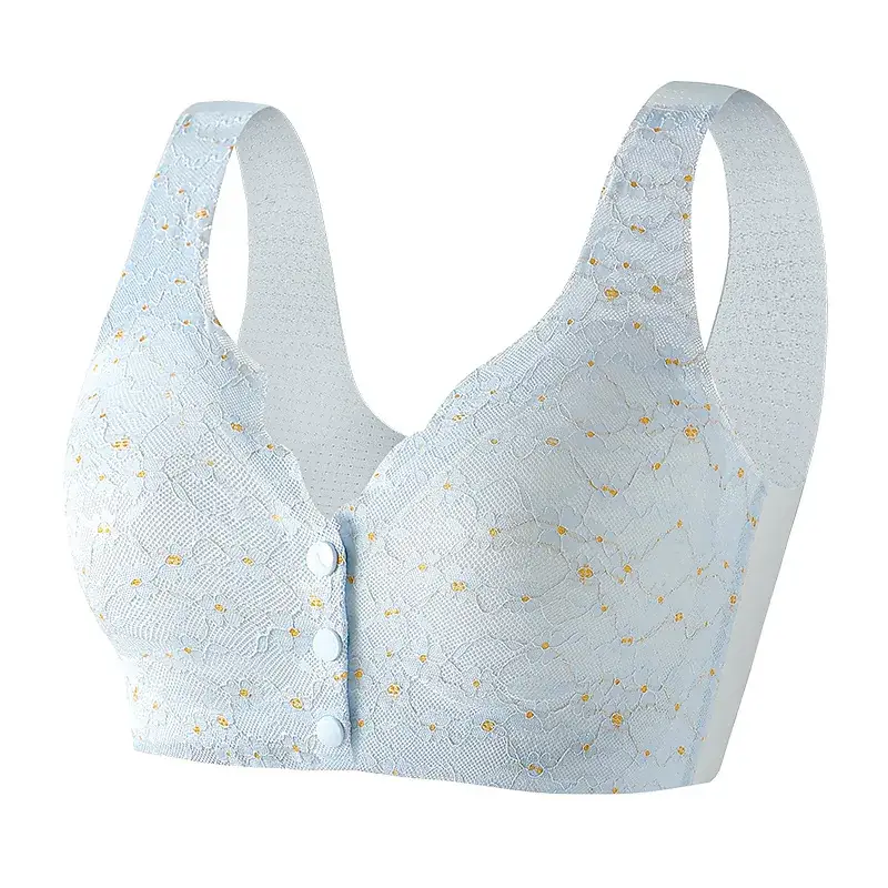 Bustling Embellished Breastfeeding Underwear Women's Plus Size Soft Support Top-up Large Chest Showable Small Traceless Front Buckle Vest Bra - Image 10