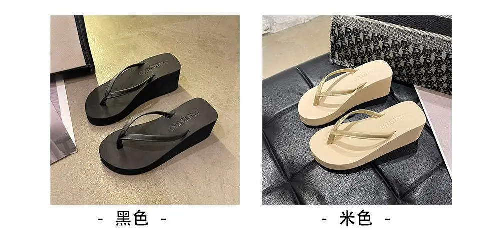 Thick-Soled Flip-Flops with Wedge Heels for Women, 2026 New Summer Style, Outdoor Wear, Height-Increasing, Beach Sandals with High Heels — feature 4