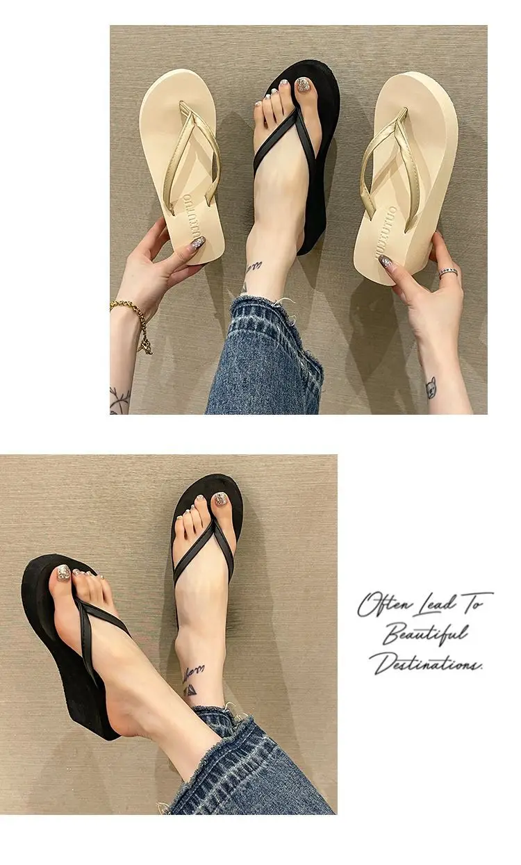 Thick-Soled Flip-Flops with Wedge Heels for Women, 2026 New Summer Style, Outdoor Wear, Height-Increasing, Beach Sandals with High Heels — feature 9