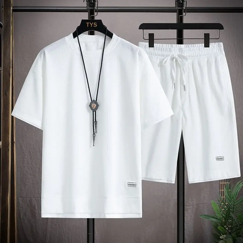 Men Ice Silk Shorts Set with Half-Sleeve T-Shirt - Image 9