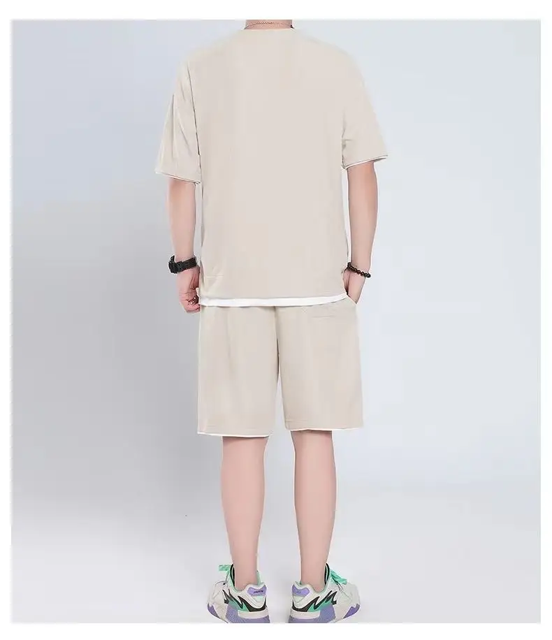 Men Ice Silk Shorts Set with Half-Sleeve T-Shirt — feature 3