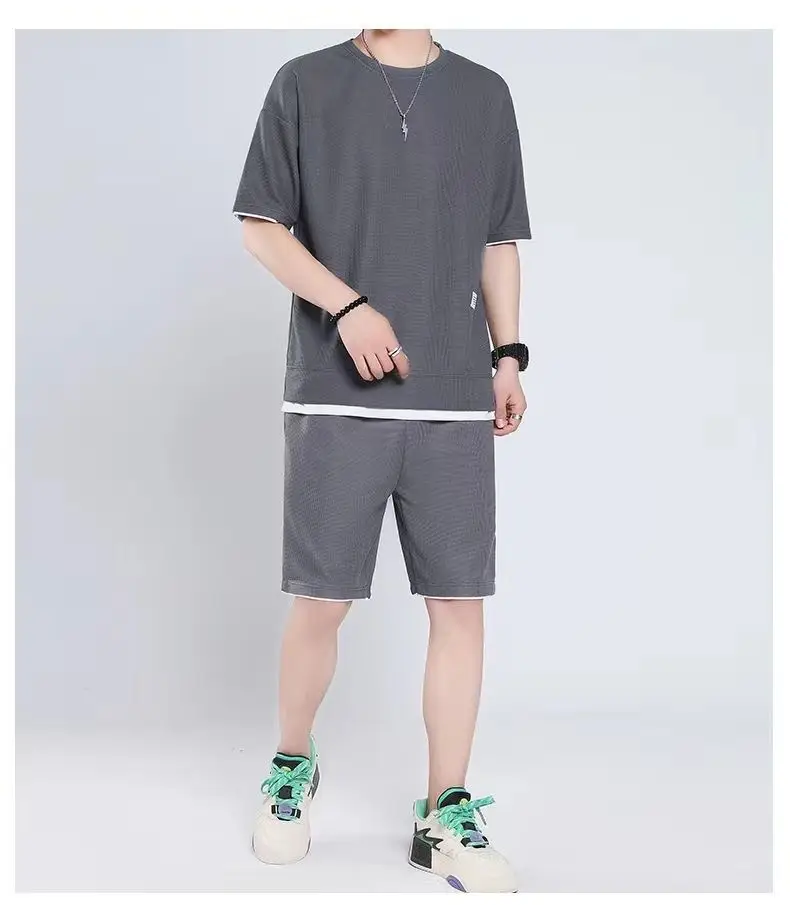 Men Ice Silk Shorts Set with Half-Sleeve T-Shirt — feature 4