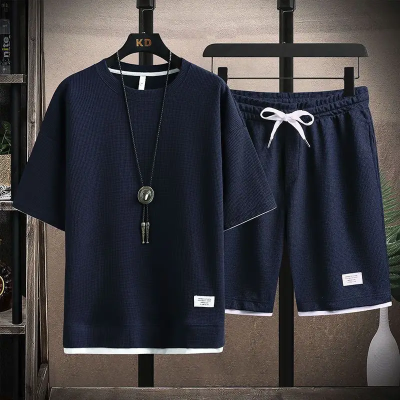 Men Ice Silk Shorts Set with Half-Sleeve T-Shirt - Image 5