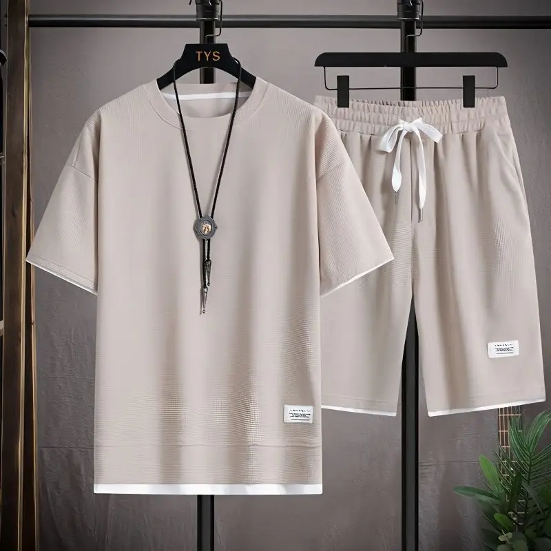 Men Ice Silk Shorts Set with Half-Sleeve T-Shirt - Image 6