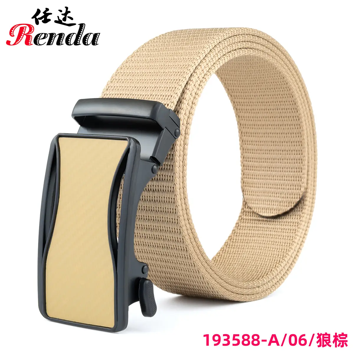 Men's Automatic Buckle Belt Tan Beige - Image 6