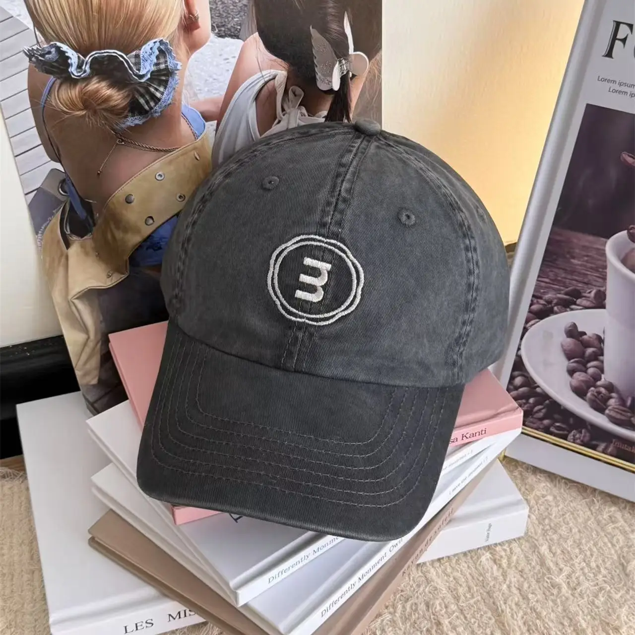 Unisex Embroidered Baseball Cap with Letter Design - Image 3