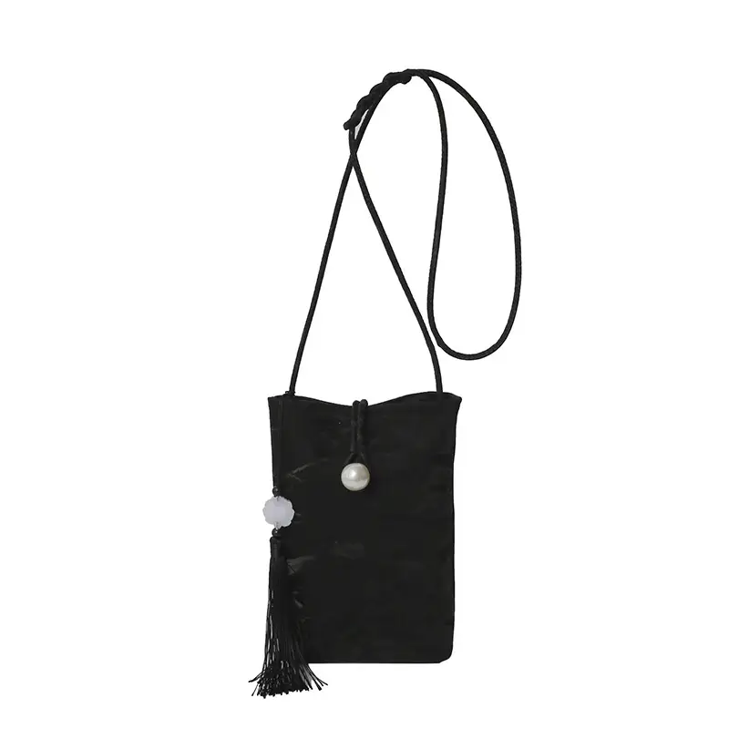 Silver Pearl Tassel Crossbody Bag for Women - Image 4
