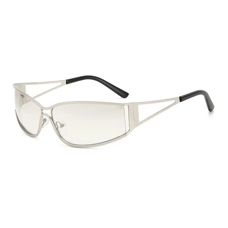 Women's Hollow Metal Y2K Sunglasses European American Retro Narrow Frame Street Shot Glasses - Image 6