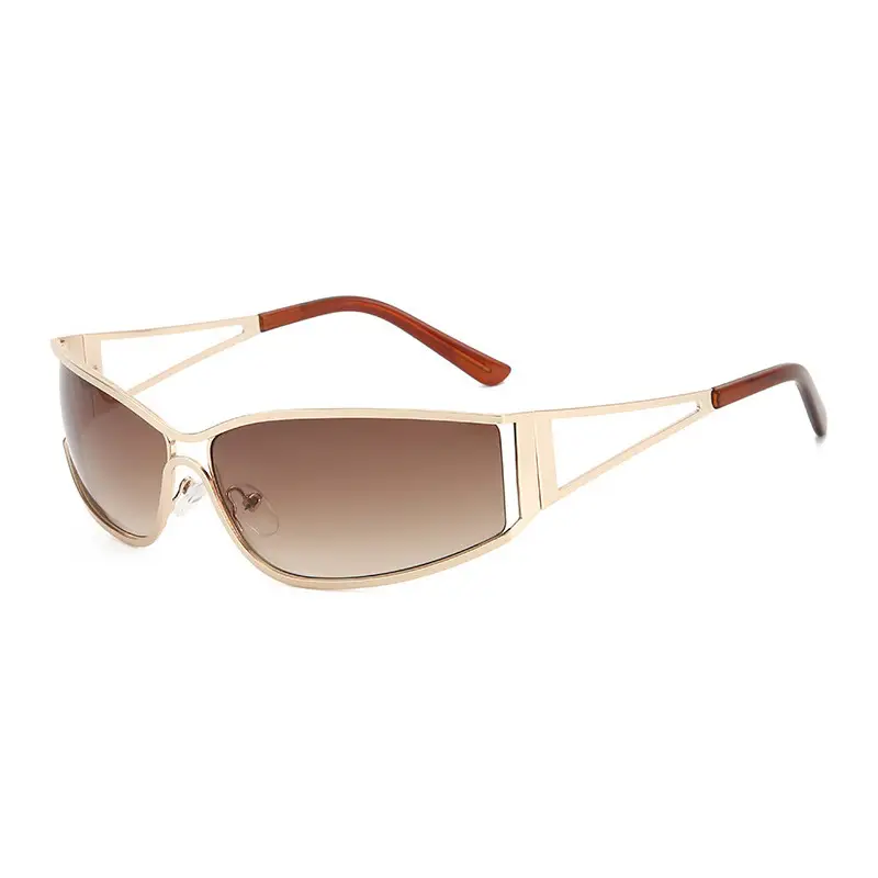 Women's Hollow Metal Y2K Sunglasses European American Retro Narrow Frame Street Shot Glasses - Image 4