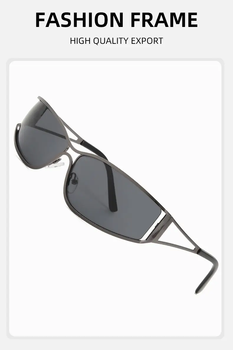 Women's Hollow Metal Y2K Sunglasses European American Retro Narrow Frame Street Shot Glasses — feature 3