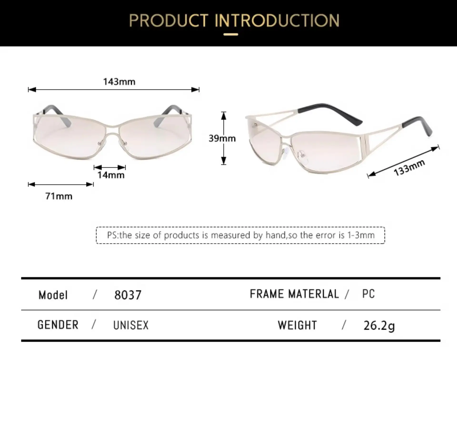 Women's Hollow Metal Y2K Sunglasses European American Retro Narrow Frame Street Shot Glasses — feature 7