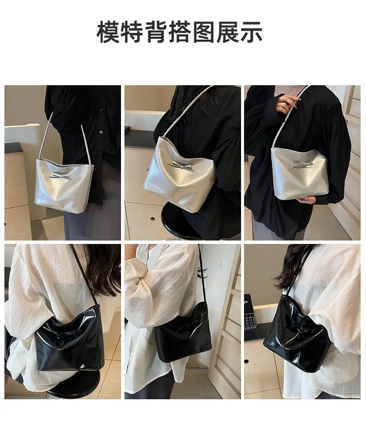 Women's Black Nylon Shoulder Bag 2024 Summer Fashion — feature 7