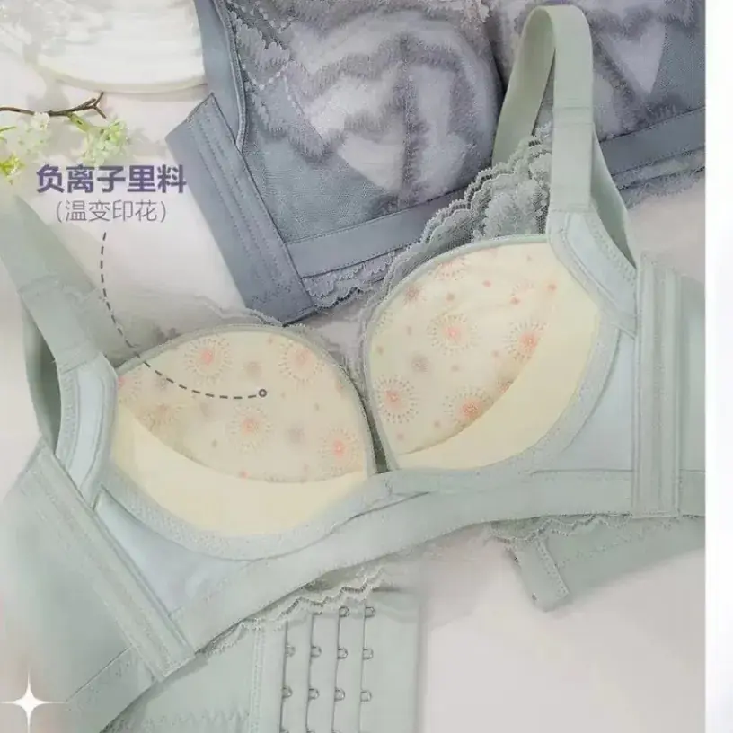 Floral Lace Push-Up Bra Adjustable Four-Row Hooks - Image 8