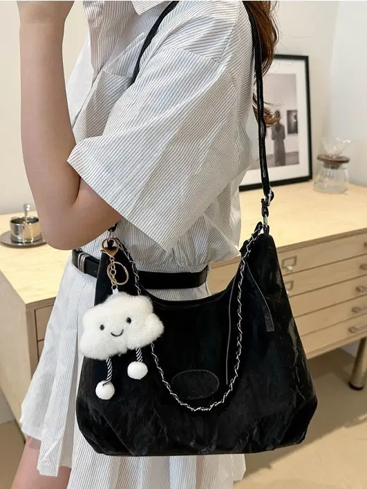 Pink Soft Leather Shoulder Bag for Women - Image 8