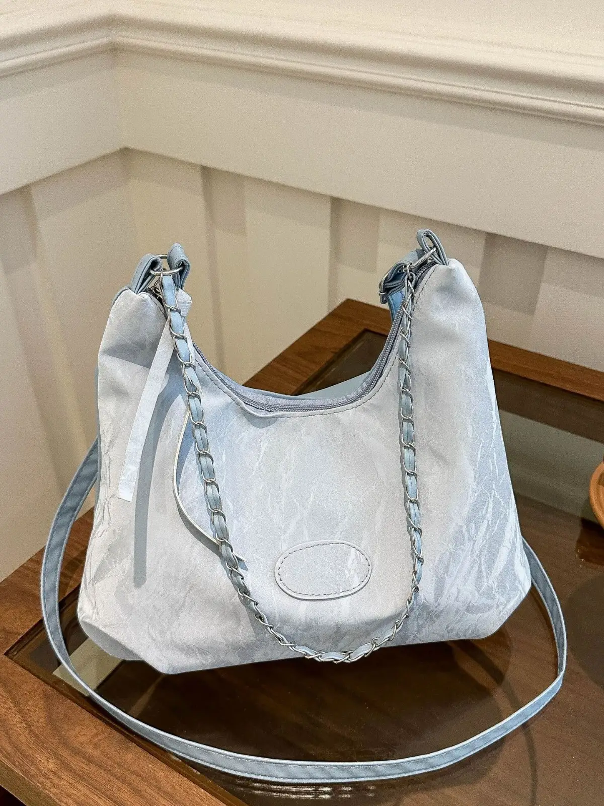 Pink Soft Leather Shoulder Bag for Women - Image 11