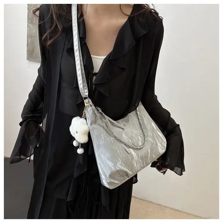 Pink Soft Leather Shoulder Bag for Women — feature 9
