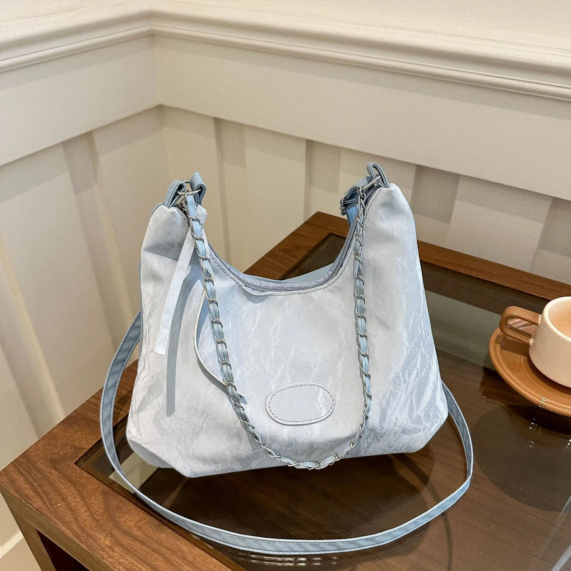 Pink Soft Leather Shoulder Bag for Women - Image 4