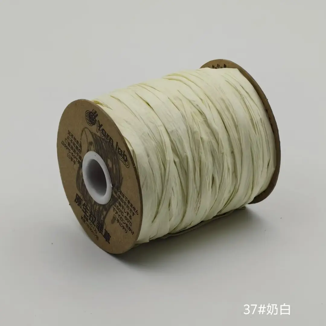 In-Stock Eco-Friendly Raffia Cotton Twine 100% Natural Wood Pulp Fiber 40g 80m Crochet Bag Raffia Weaving Thread