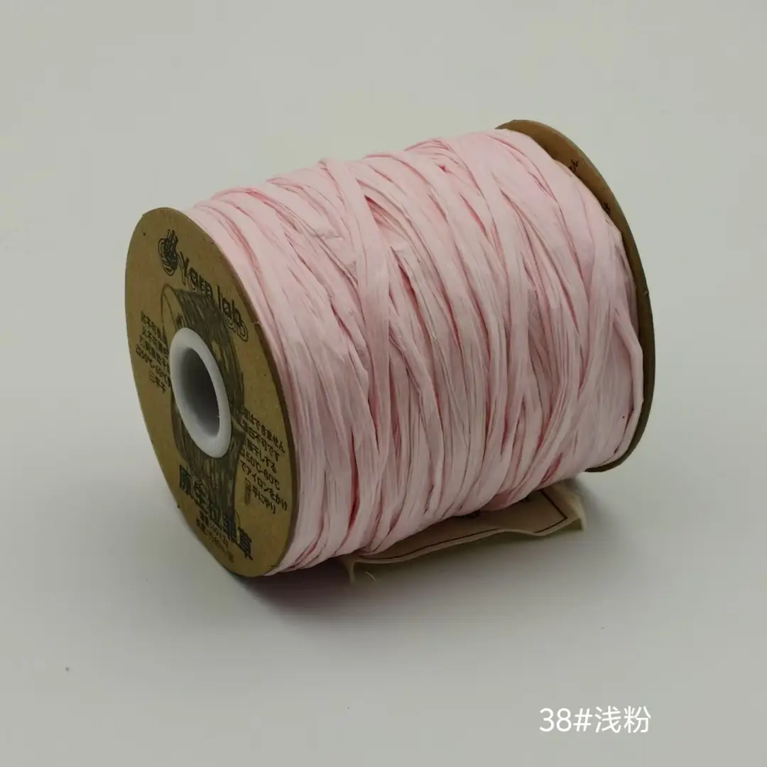 In-Stock Eco-Friendly Raffia Cotton Twine 100% Natural Wood Pulp Fiber 40g 80m Crochet Bag Raffia Weaving Thread