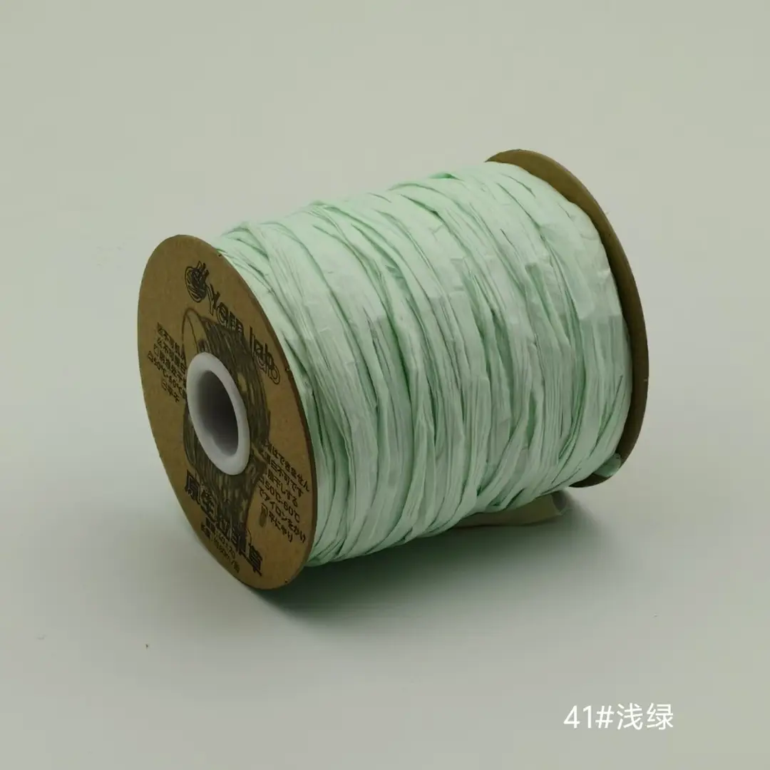 In-Stock Eco-Friendly Raffia Cotton Twine 100% Natural Wood Pulp Fiber 40g 80m Crochet Bag Raffia Weaving Thread