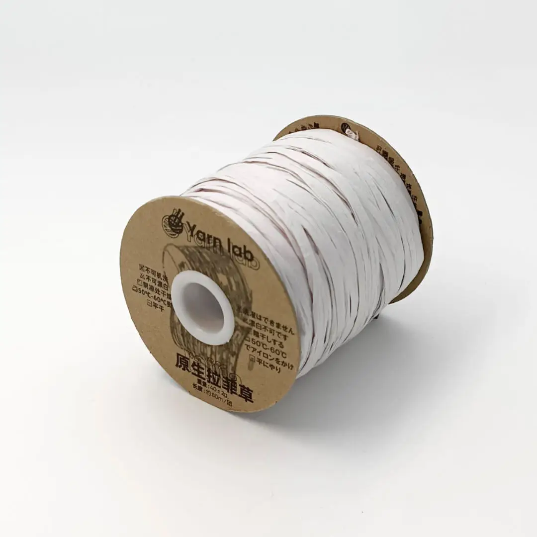 In-Stock Eco-Friendly Raffia Cotton Twine 100% Natural Wood Pulp Fiber 40g 80m Crochet Bag Raffia Weaving Thread