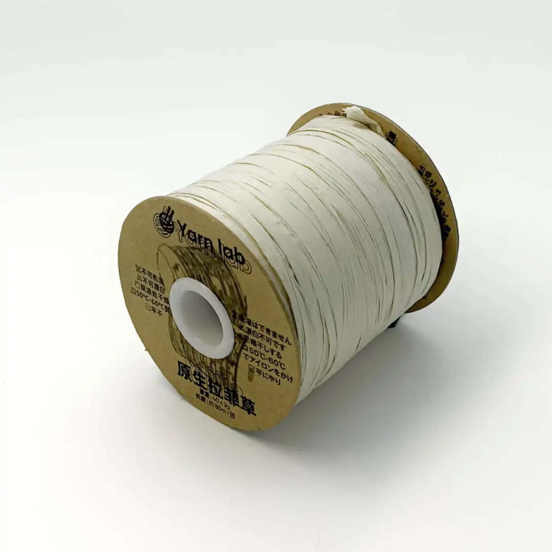 In-Stock Eco-Friendly Raffia Cotton Twine 100% Natural Wood Pulp Fiber 40g 80m Crochet Bag Raffia Weaving Thread