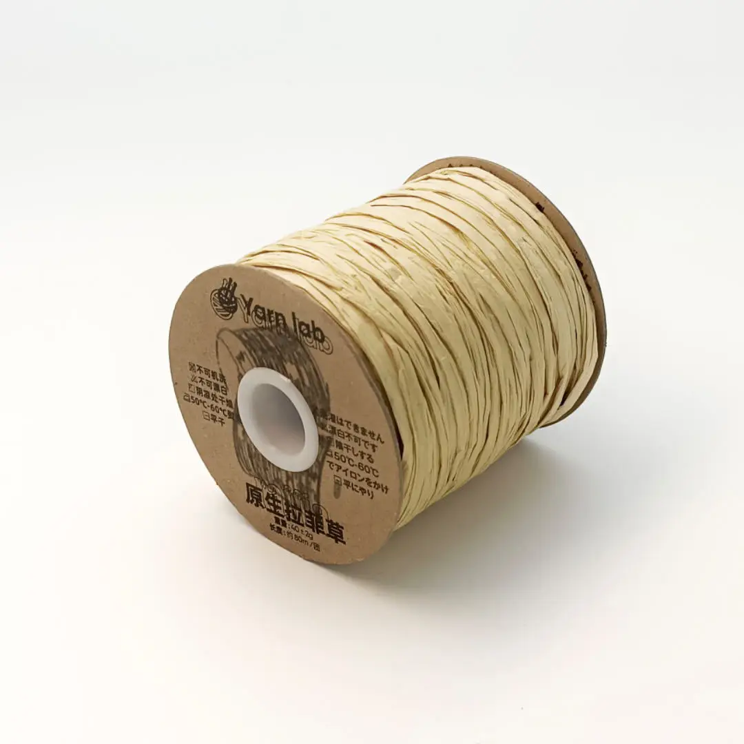 In-Stock Eco-Friendly Raffia Cotton Twine 100% Natural Wood Pulp Fiber 40g 80m Crochet Bag Raffia Weaving Thread