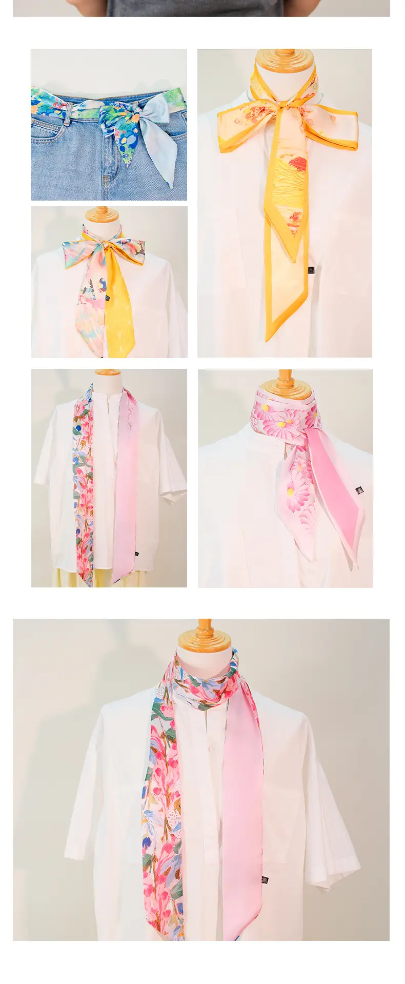 Green Silk Scarf for Women High-end Fashion Elegant Belt — feature 6