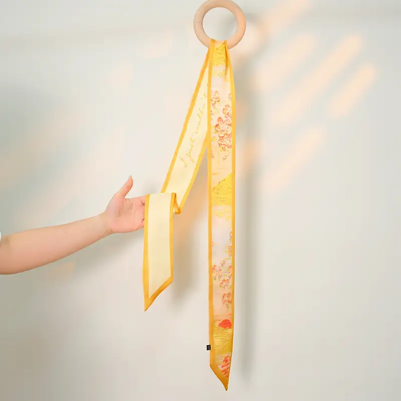 Green Silk Scarf for Women High-end Fashion Elegant Belt