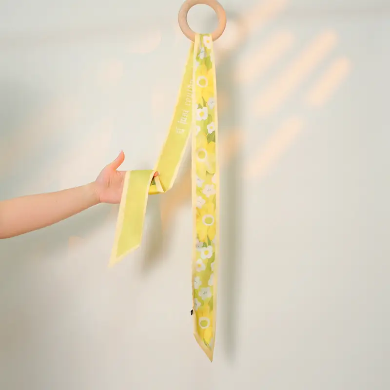 Green Silk Scarf for Women High-end Fashion Elegant Belt