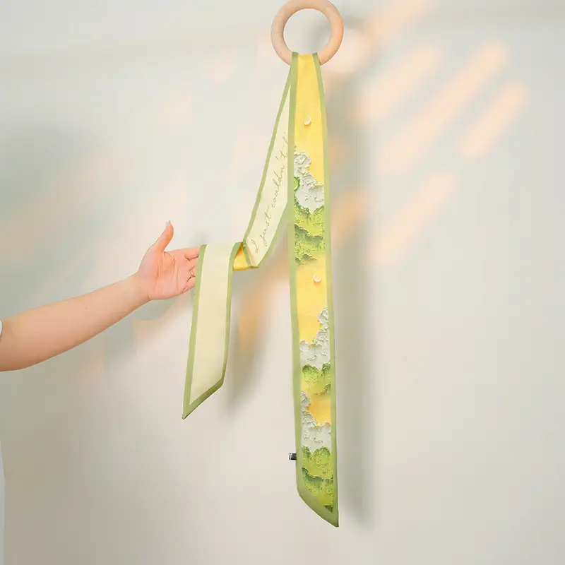 Green Silk Scarf for Women High-end Fashion Elegant Belt